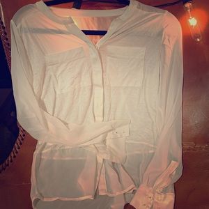 Ann Taylor Petites Cotton Sheer Shirt